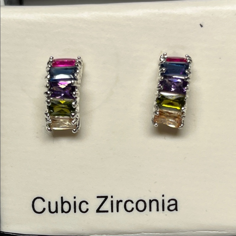 New Directions Cubic Zirconia Multi-Color Earrings